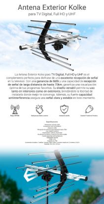 Imagen de ANTENA TV DIGITAL KVV-675 EXTERIOR DIGITAL