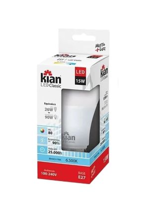 Imagen de LLED  15W A65 E27 6500K LUZ DIA -KIAN