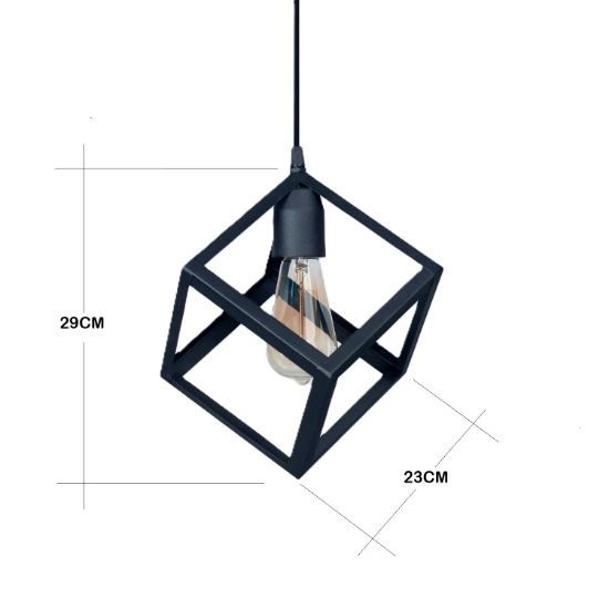 Imagen de COLGANTE 1 LUZ CUBO NEGRO.