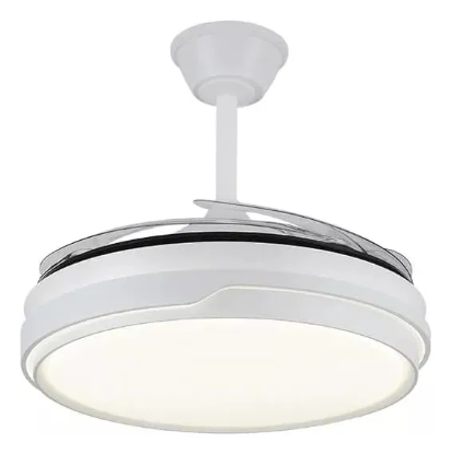 Imagen de VENTILADOR DE TECHO 4 PALAS RETRACTIL BLANCO CON LUZ LED -EMBASSY