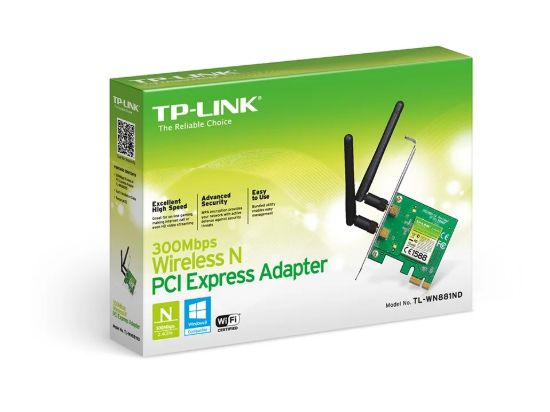 Imagen de PLACA DE RED PCI-E WIRELESS  TP-LINK TL-WN881ND N 300MBPS 2X2DB