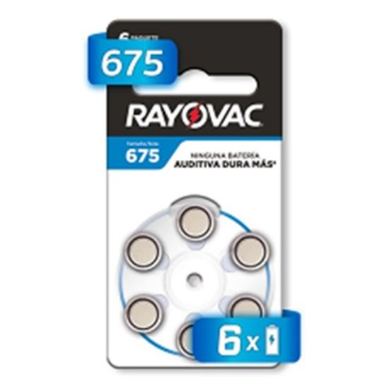 Imagen de PILA AUDIFONO 675 -BLISTER X 6  -RAYOVAC
