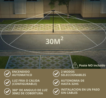 Imagen de FAROLA LED SOLAR 20W