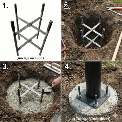 Imagen de POSTE FAROLA DIAMETRO 60MM -ALTO 6M -EMPALMABLE