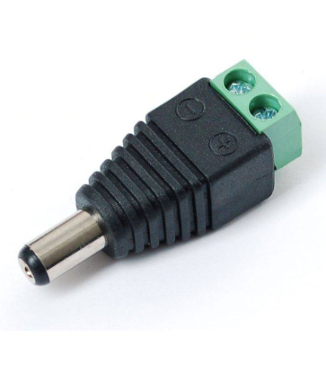 Imagen de CONECTOR PLUG 2.1 MACHO CON TORNILLOS  (PLUG DE ALIMENTACION 2.1) C/U