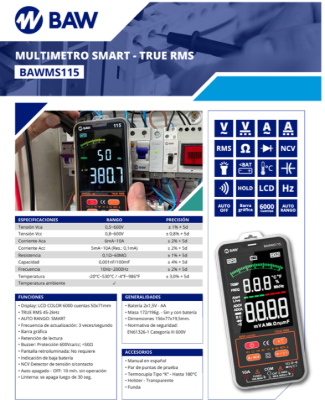 Imagen de TESTER SMART -TRUE RMS - BAWMS115