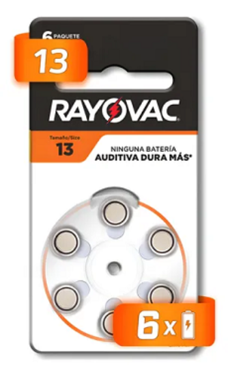 Imagen de PILA AUDIFONO 13 RAYOVAC -BLISTER X 6