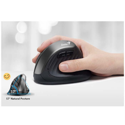 Imagen de MOUSE GENIUS ERGO 8250S SILVER GREY VERTICAL