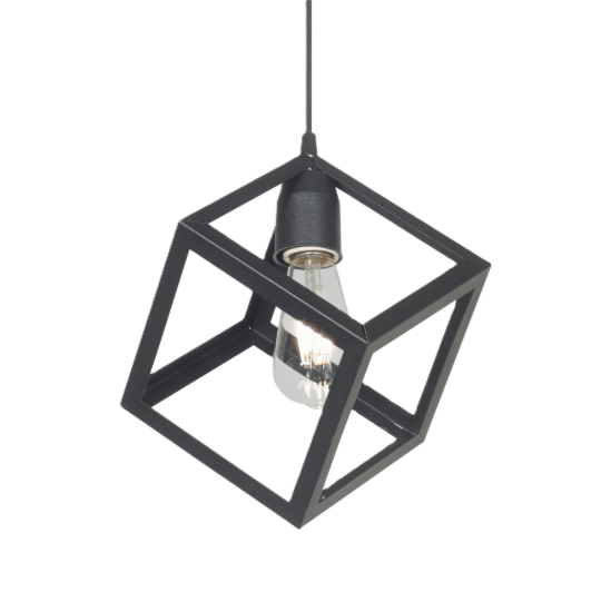 Imagen de COLGANTE 1 LUZ CUBO NEGRO.