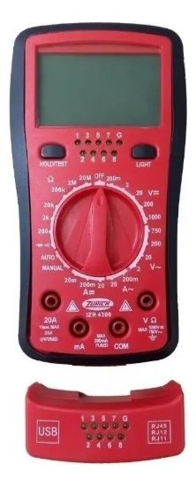 Imagen de TESTER DIGITAL PROFESIONAL CON BUZZER PUERTO USB/RJ11 / RJ12 / RJ45