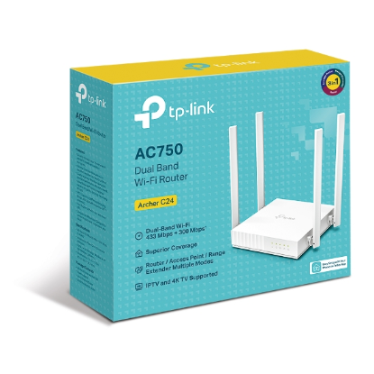 Imagen de ROUTER 4P TP-LINK ARCHER C24 AC750 DUAL BAND